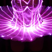 Robe tutu de ballet en fibre optique pleine couleur, idéale pour les spectacles de scène et les performances pour filles - Grande Vente