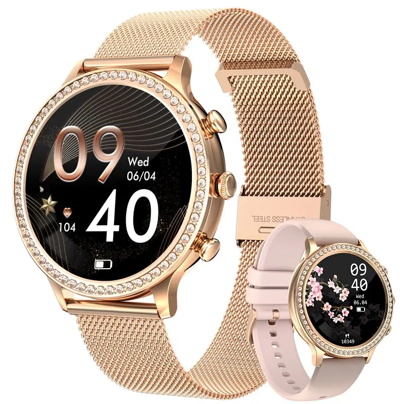 I70 yüksek kalite moda BT çağrı yuvarlak ekran paslanmaz akıllı saat kadınlar bayanlar smartwatch mujer reloj inteligente yeni 2024