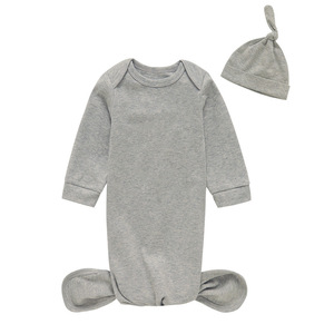 Pyjama à manches longues pour bébé chenille + chapeau Haji costume rampant printemps et automne nouveau-né body couleurs unies - Product Image 5