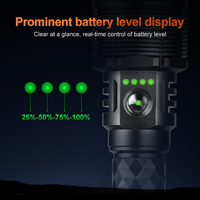 Lampe torche super lumineuse longue portée, haute capacité, rechargeable par USB, en alliage d'aluminium, avec aimant arrière, 5 modes d'éclairage, étanche IP66, 1000+ lumens