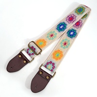 Sangle de guitare en coton tissé, réglable, en tissu doux, pour guitare acoustique, électrique et basse