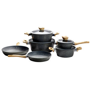 10 pièces en aluminium forgé revêtement en pierre granit cuisine <span class=keywords><strong>Prestige</strong></span> ustensiles <span class=keywords><strong>de</strong></span> cuisine antiadhésif nordique batterie <span class=keywords><strong>de</strong></span> cuisine - Product Image 2