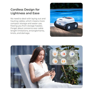 I Robot pulitori della piscina di Design Cordless possono arrampicarsi sui muri e pulire la linea dell'acqua della piscina di 200 metri quadrati - Product Image 4