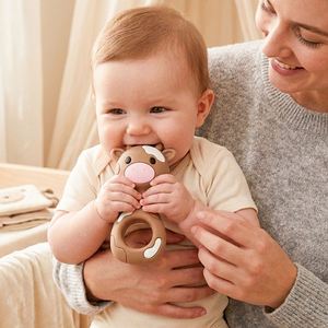 Hochet de dentition en silicone sans BPA personnalisé en forme de vache, certifié CE CPC, jouet de dentition pour bébé, forme animale, à mâcher, sensoriel, pour nourrissons - Product Image 3