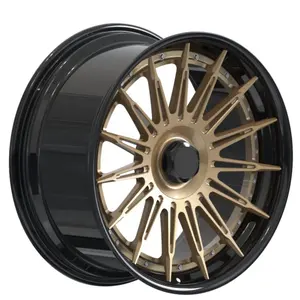 YTD New Arrivals Custom Performance Polished Black 16/18/19/21/22/23 Inch 2 Piece 5X100 5X114.3 5X120 5X127 Forged Wheel Alloy