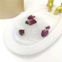 Sels de Bain Vegan Pur 200g Sels de Bain Spa de Chanvre Naturel Cristal Rose Lavande Senteur Sels de Pieds avec Fleur Séchée dans un Sac en Papier