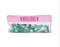 En stock, nouveau sac de rangement pour Mahjong transparent à fermeture éclair, personnalisable avec monogramme brodé, couleurs vives, sac pour tuiles de Mahjong