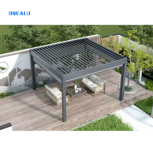 Fabricación personalizada <span class=keywords><strong>de</strong></span> aluminio Bioclimatique Parasol impermeable <span class=keywords><strong>Toldo</strong></span> deslizante motorizado <span class=keywords><strong>Toldo</strong></span> Techo 5*5 Persianas Pérgola - Product Image 2