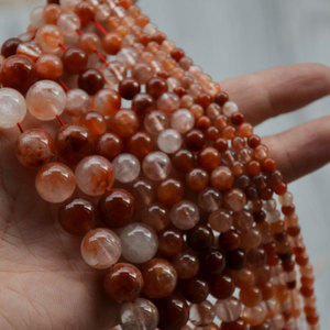 Natural Red Rabbit Hair <b>Crystal</b> Round <b>Beads</b> For Bracelet Making 6mm Loose <b>Beads</b> Jinhua Origin Spring 2024 - Product Image 4