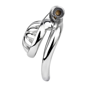กุญแจล็อคองคชาต FRRK Flower Art รุ่น Chastity Lock ทำจากสแตนเลส 304 พร้อมดีไซน์รูสำหรับใส่ในช่องอวัยวะเพศชาย อุปกรณ์ล็อคองคชาตสำหรับผู้ชาย ของเล่นทางเพศ - Product Image 4