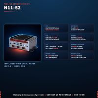 Fansız Endüstriyel Mini Bilgisayar Intel N150 4x LAN POE 5x COM 2.5G I226-V DC 9-36V GPIO Ağ Geçidi N11-52