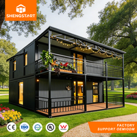 Maison conteneur modulaire de luxe moderne préfabriquée extensible à deux étages de 20 pieds et 40 pieds, étanche et écologique, avec salle de bain et cuisine