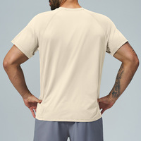 T-shirt pour homme OEM à col rond en polyester, doux pour la peau, absorbant la transpiration, séchage rapide, manches courtes, pour le sport et la remise en forme en plein air