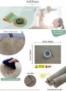 Bán Buôn New Arrival Ăn Sáng Đặt Hiện Đại Cấp Thực Phẩm Không Thấm Nước Dễ Dàng Làm Sạch Sọc Handwoven Ăn Uống-Bảng Placemat <span class=keywords><strong>Mat</strong></span> Pad - Product Image 6
