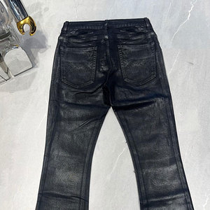 <span class=keywords><strong>Jeans</strong></span> Neri Effetto Cerato a Zampa d'Elefante di Alta Qualità, Pronta Consegna e Spedizione Rapida - Product Image 4