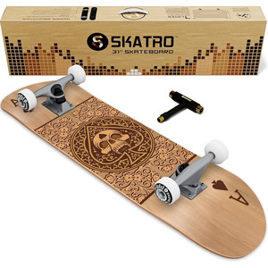 SKATRO Skateboard Professionale 31" Completo - Ruote in PU ad Alta Velocità, Tavola in Alluminio, Grip Tape per Adulti - Product Image 1