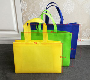 Sacs promotionnels personnalisés indéchirables pour supermarchés, sacs colorés de grande taille en tissu non tissé, sacs de courses en toile. - Product Image 4