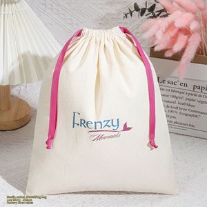 Custom Logo Printing Recyclable Promotional Multi-Color Canvas Dust Bag <b>Handbag</b> Drawstring Cotton Gift Shoe Packing Pouch - Product Image 5