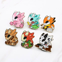 Broches de dragon de dessin animé personnalisées en usine, émail doux et émail dur, badges de personnages d'anime