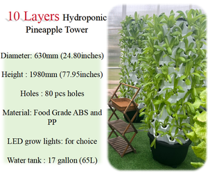 Sistema <span class=keywords><strong>de</strong></span> Torre Hidropónica Interior <span class=keywords><strong>de</strong></span> 10 Niveles y 80 Orificios, Torre Hidropónica DIY para Vegetales <span class=keywords><strong>de</strong></span> Hoja Verde - Product Image 1