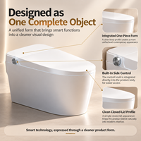 WC intelligent sans réservoir, bidet de luxe intelligent, ouverture automatique, lumière LED bleue, affichage numérique HD, télécommande