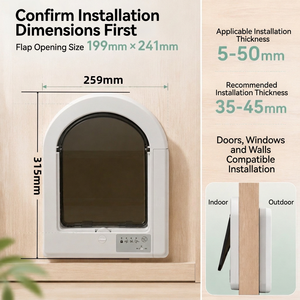 Barrière Intelligente RFID pour Animaux de Compagnie – Portillon de Sécurité pour Chats et Chiens avec Installation Intégrée et Contrôle d'Accès par <span class=keywords><strong>Puce</strong></span> de Collier - Product Image 3