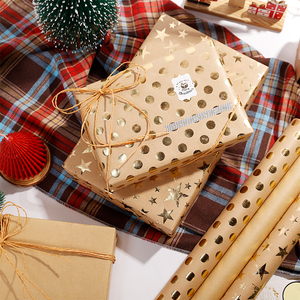 JUDE Factory Wholesale Solid Brown Kraft Paper Gift Wrapping Paper for Christmas & Daily & Wedding Packaging Paper Custom Design