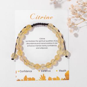 8mm Pierre Naturelle Perle Lapis Lazuli Citrine Classique Stretch Réglable Tissé Unisexe Bracelet Ensembles pour Cadeau - Product Image 5