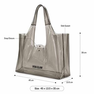 Bolsa de Mano de PVC Transparente con Impresión Personalizada, Impermeable, de Gran Capacidad, para la Playa, Compras, Hombro, Reutilizable, Proveedor Mayorista - Product Image 3