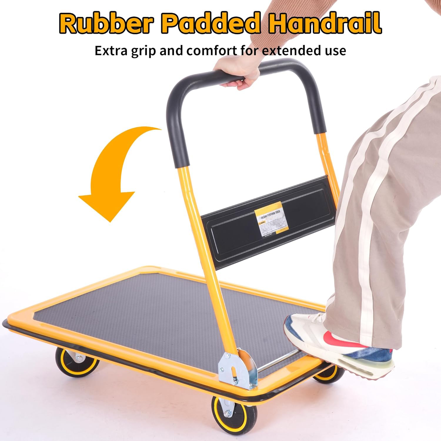 Iron Folding Mobile Platform Trolley Thickened Reinforced Dolly Cart Four-Wheel Foldable for Shopping Storage OEM