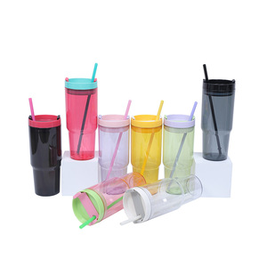 Shang Kou Ai Plastic Tumbler Set With Handle And Straw Large Capacity Reusable Travel Drinkware - Product Image 4