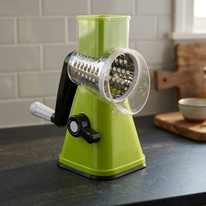 Grattugia Manuale 3-in-1 Ecologica SChef, Tritatutto per Verdure con Lame in Acciaio Inox e Contenitore Sicuro in Plastica per Frutta e Verdura - Product Image 3