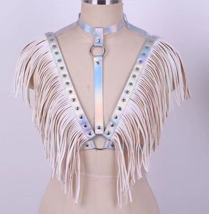 Vente en gros PU cuir érotique jarretelles ensemble sexy femmes corps harnais jarretière soutien-gorge string ceinture avec longue gland mariages fêtes - Product Image 1
