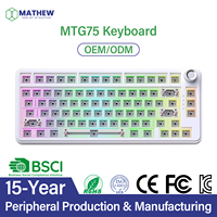 Clavier à interrupteurs magnétiques 75 % avec bouton de volume, moules OEM existants, éclairage RGB, support de remplacement à chaud, disposition personnalisée/barre d'espace divisée/LOGO