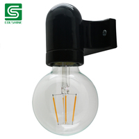 Douille de lampe E27 compacte en porcelaine avec prise, design élégant, base luminaire 4A 250V pour intérieurs contemporains