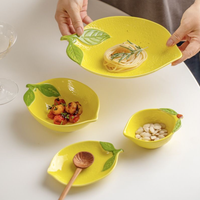 Juego de Platos de Cerámica Ecológicos, Duraderos y Desechables de 2 Piezas, Pintados a Mano, para Servir Aperitivos en Fiestas