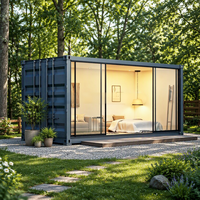 Maison conteneur modulaire en acier isolée et personnalisée de 20 pieds, idéale pour studio, bureau et espace de vie dans un jardin.