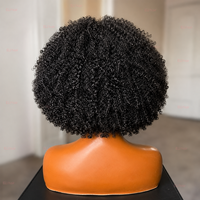 Perruque 100% Cheveux Humains Bouclés Courts 4C Afro Kinky avec Texture 4C et Ligne de Cheveux Naturelle, Sans Colle, Pas Cher