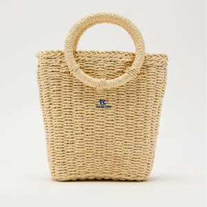 Sac de plage en paille Boho vente en gros-Sac fourre-tout en paille raphia d'été-Sac à main en jonc de mer - Product Image 5