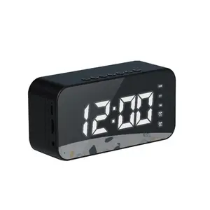Gadgets Electronic Smart Digital Alarm Clock Mini Speakers With 12/24HR Radio For Bedroom Bedside Office Adult Kid Gift