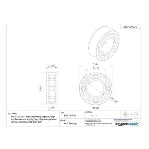 Pour roulement à rouleaux cylindriques à une rangée de grande capacité NU2206E-TVP2 FAG alésage droit avec bague intérieure amovible et Cage en laiton - Product Image 2