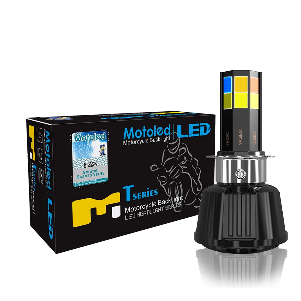 MOTOLED AC/DC8-80V 8V 12V 24V P15D H4 Ba20D HS1 H6 H6M White Red Blue Yellow LED Motorcycle Headlight Bulb with Hi/Lo Beam Flash