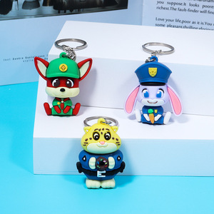 Zootopia Keychain 3D phim hoạt hình hình xe Keyring, PVC động vật Keychain túi quyến rũ Ba lô clip cho trẻ em người hâm mộ Quà Tặng - Product Image 4