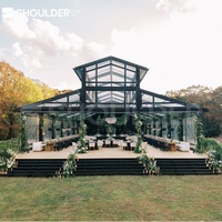 Tente en PVC transparent avec structure en aluminium pour mariage, exposition et événements, avec toit imperméable et côtés transparents pour célébrations en plein air