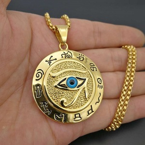 Wholesale Supplier Custom Gold Plated Egyptian <strong>Eye</strong> <strong>of</strong> <strong>Horus</strong> Pendant <strong>Necklace</strong> Stainless Steel Jewelry Men - Product Image 2
