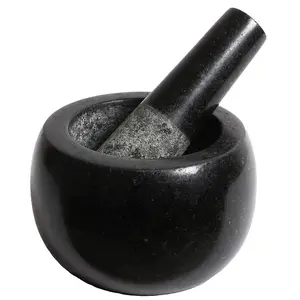 Natural Stone Black Mortar And Pestle For Herb And Spice Tools