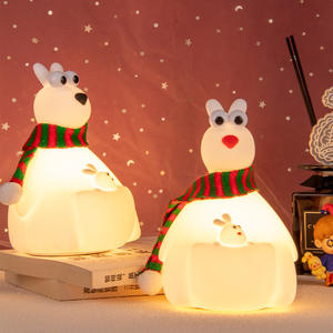 Lámpara de noche de silicona con forma de canguro, pequeña y adorable, para la habitación de bebés y niños, suave, recargable por USB, con logotipo personalizado, luz LED. - Product Image 3