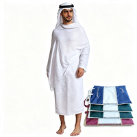 Handuk Ihram Mikrofiber Cepat Kering Lembut Sampel Gratis Pabrik Penjualan Laris Handuk Haji Umrah Putih untuk Pria Muslim