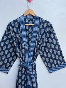 Bata Kimono de Algodón con Estampado, Bata de Dama de Honor, Ropa de Dormir de Verano, Talla Grande, Unisex, Cuello en V, Largo hasta la Rodilla, Estilo Boho - Product Image 6