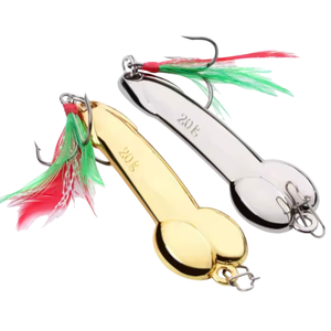 OEM 10g/15g/20g/28g/35g/43g/50g Leurre de pêche en métal, Spinner, Jig, Wobbler, Cuillère à paillettes Or Argent, Leurre en forme de pénis - Product Image 3